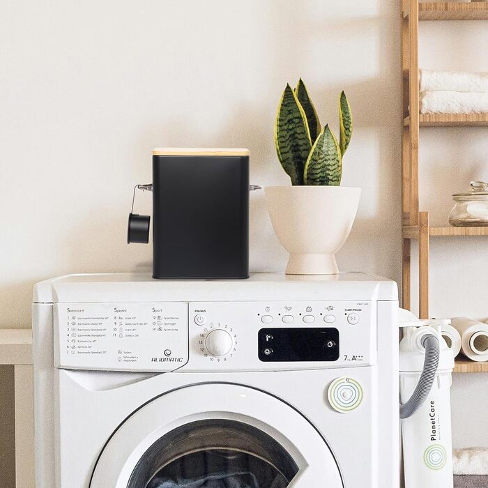 Контейнер для порошку GREELUE 6.5L з дозатором, коробка для порошку, корму, печива, кави (чорний)