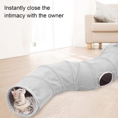 Туннель для котів Nimomo, складаний, S-подібний з іграшкою-м'ячиком, інтелектуальна іграшка для кошенят, кроликів та маленьких тварин