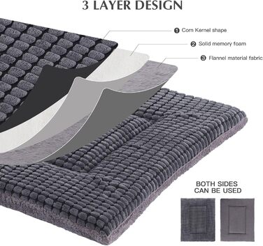 Ортопедичний лежак для собак BVAGSS, м'який килимок для собак, теплий лежак для собак маленьких, середніх та великих порід, XH079 (91x58x4 см, світло-сірий)