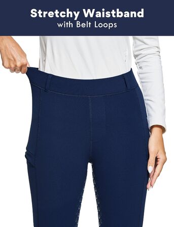 Легінси для верхової їзди FitsT4 T4 Sports Damen Winter з флісу, силіконове сідло, кишені на блискавці, XS, військово-синій