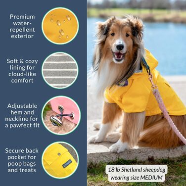 Водонепроникна куртка для собак DJANGO Highland, рожева, розмір L, з капюшоном, для маленьких та середніх собак, з отвором для шлейки, зручна підкладка та кишеня на спині