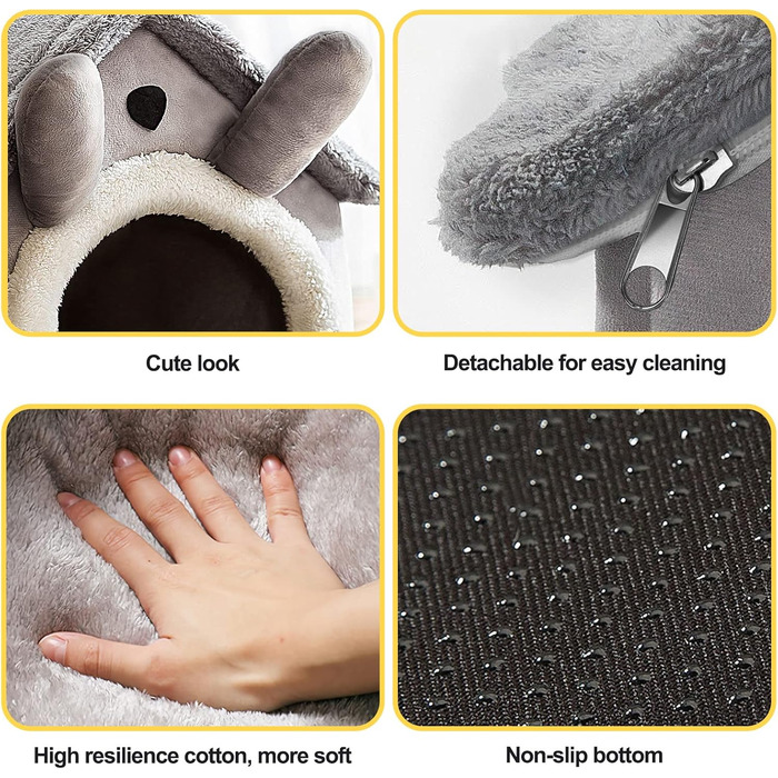 Кігтеточка-будиночок для котів Galatée, тепла та затишна, сіра, велика (L)