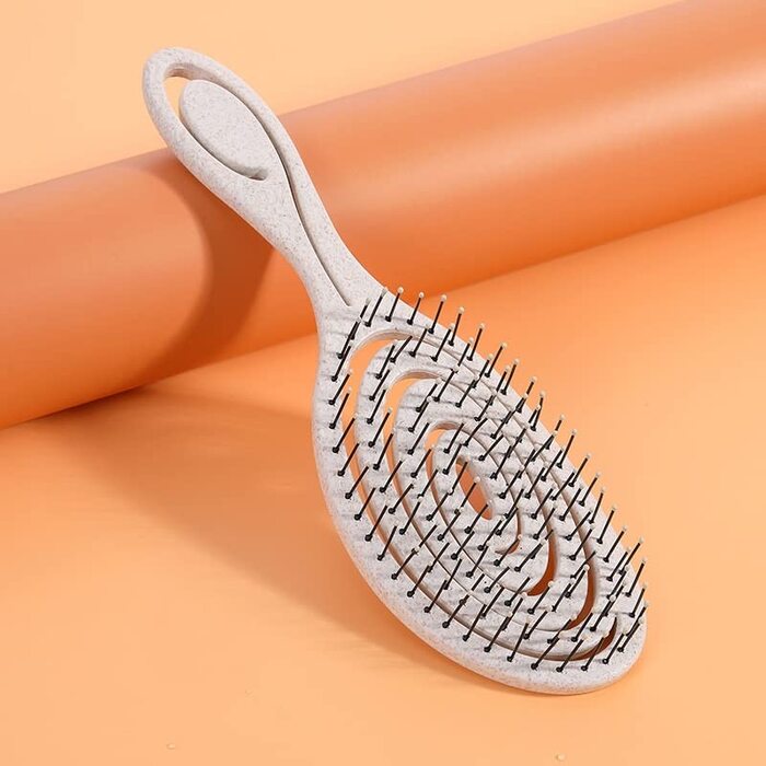 Бурштук для собак, щітка для розплутування шерсті, ергономічна ручка, для вологого та сухого догляду за шерстю, легка щітка для тварин (Блакитна)