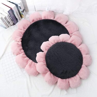 Килимок для тварин Oncpcare, круглий, з квітковим принтом, м'який, теплий, плюшевий, для собак та котів середніх та маленьких порід (сірий, L (100 см))