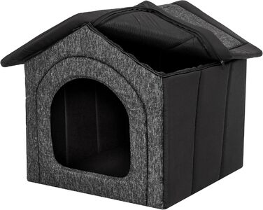 Будка для собак, вольєр, зона відпочинку: графітові екологічні канати + чорний Оксфорд, R6: 72 x 76 см