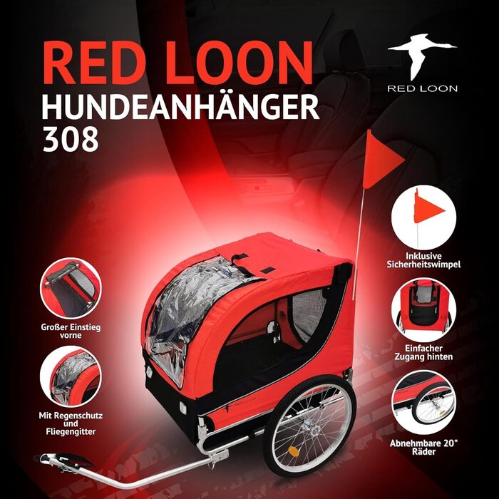 Фаркоп-перетяжка для собак на велосипед - перетяжка для собак на велосипед, червоний, до 40 кг