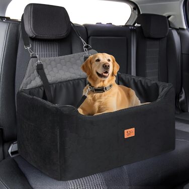 Автомобільний лежак для собак середніх та великих порід 78x55x53 см, знімний, миючий, з поводом, водонепроникний чохол, для великих собак