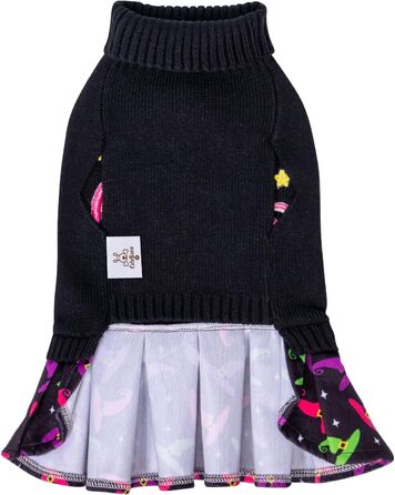 CuteBone Синій собачий светр з сніжинками, одяг для цуценят, зручні толстовки та зимові куртки для собак, отвір для повідка DS72-DE (L, Halloween 3)