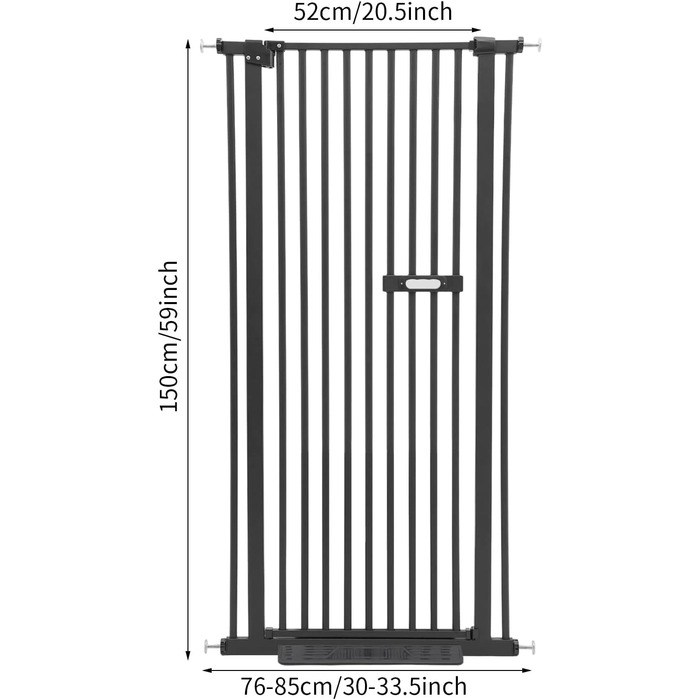 Захист для собак LENDISIY: турнік-загородка, 76-85 см, чорний (150 см)