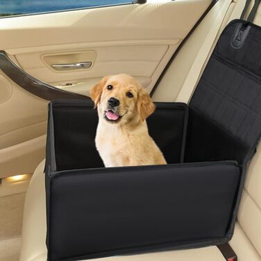 Автомобільний аксесуар для собак CUEMOON: стійкий кріплення на заднє сидіння для малих та середніх собак, чорного кольору