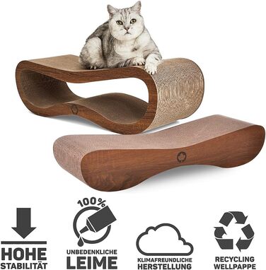 Кігтеточки для котів CanadianCat MEGA SPARPACK XXL Orbit і Sattelite 2.0, набір, горіх, з котячою м'ятою, якісний картон, 2 шт.