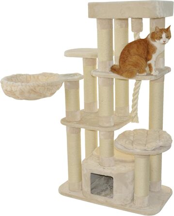Котячий будиночок Nanook Memphis XXL - великий, з плюшем, для великих котів, 158 x 85 x 49 см, бежевий