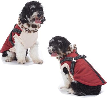 Зимовий теплий одяг для собак YRRYGMN: куртка з відбиваючими елементами, комір з хутром, для холодної погоди, розмір L (45-49 см обхват грудей)