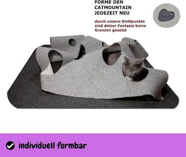 CatMountain® Інтерактивний килимок-тунель для котів, іграшка для кошенят та дорослих котів