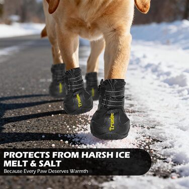 Черевики для собак Expawlorer для великих собак, захист лап на зиму, чорний, розмір 7 (4 шт.)