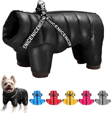 Зимовий теплий куртка для собак, водонепроникний, для Французького бульдога, Чихуахуа (чорний, блакитний, розмір 10)