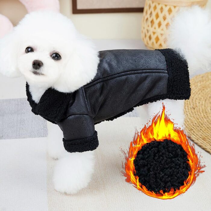 Зимова куртка для собак, тепла жилетка з шлейкою, водонепроникна та вітрозахисна, з відбивачами, флісова, для великих собак (XL, чорний)