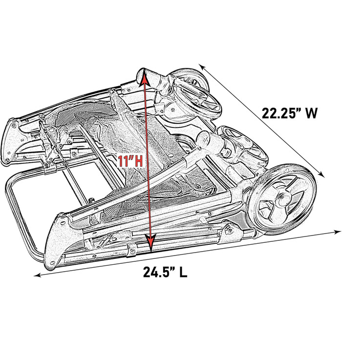 Дитяча коляска Pet Gear View 360 3-в-1 для собак та котів, чорний Jet Black, 50.8 x 30.5 x 47 см