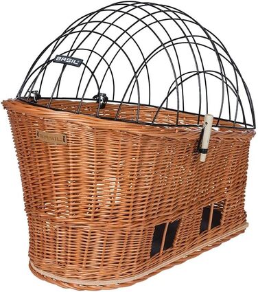 Кошик для велосипеда Basil Pasja – задній, MIK-система, плетіння з лози, з подушкою та адаптерною пластиною, 30 літрів, натуральний колір