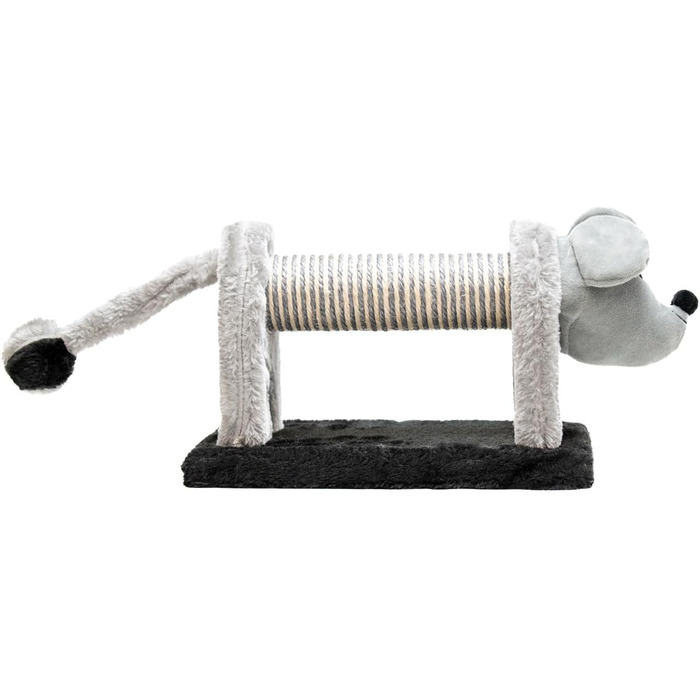 Драпак для котів з сизалю та плюшу у формі панди, сірий, 56 x 18 x 18 см