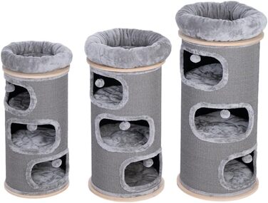 Дряпка для котів Natural Paradise Primrose | Стабільна дряпка з міцного сизалю | Сірий колір (XXL, 110 см)