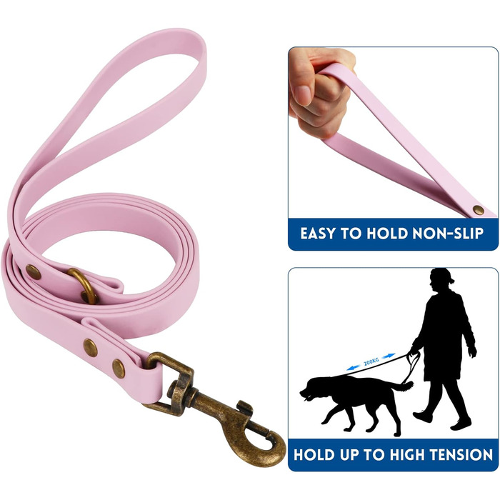 Набір повідка та нашийника для собак Wisedog: регульовані, міцні нашийники та повідці для собак маленьких, середніх та великих порід. Включає тримач для відходів (M, ) M(Нашийник: 12'-18'; Повідок: 5 ft), (XS(Нашийник: 8.5'-12'; Повідок: 4 ft), Блідо-роже