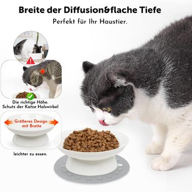 Набори мисок для котів Katzennapf (2 шт) з кераміки, підняті миски для котів, миски для води та корму