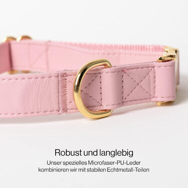 Набір для собак VELVETIER Rose: нашийник з повідцем і контейнером для пакетів, веганська шкіра, розмір S/M (29-40 см), повідець 2 м