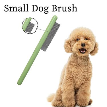 Дерев'яна щітка для грумінгу собак, ідеальна для ши-тцу, йоркширських тер'єрів та мальтіпу, підходить для мальтізців та дрібних порід, зелена