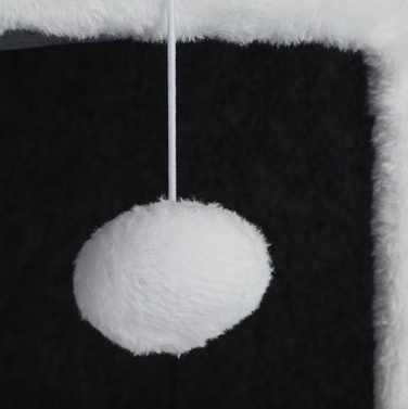 Будиночок-будка для кота з лежаком та іграшкою, сірий, 32 x 40 x 40 см