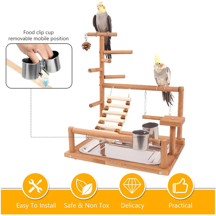 Стійка-ігровий майданчик для птахів Parrot Playstand - ідеально для папуг, хвилястих попугаїв, канарів та інших птахів