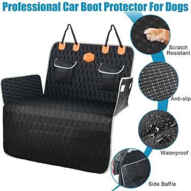 Захист для багажника автомобіля OneAmg для собак: килимок, нековзкий, водонепроникний, стійкий до подряпин, з мискою та сумкою для зберігання, 182x101см, чорний