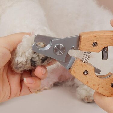 Кліпер для обрізання кігтів собак: ергономічний, з дерев'яною ручкою та захистом від затискання | Безпечний інструмент для догляду за домашніми тваринами