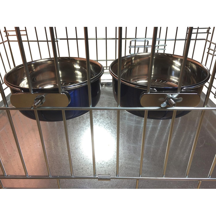 Миски для собак Ellie-Bo для фургонів, кліток або вольєрів, 1 пара (блакитні, 0.9L, середні)