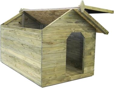 vidaXL Будка для собак з просоченої сосни, 105x153x98 см, з дахом