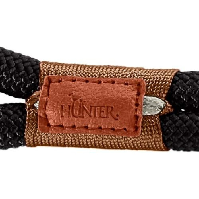 Нашийник для собак HUNTER OSS, мотузка, латунь, морський стиль, L-XL (чорний, 40 (S-M))