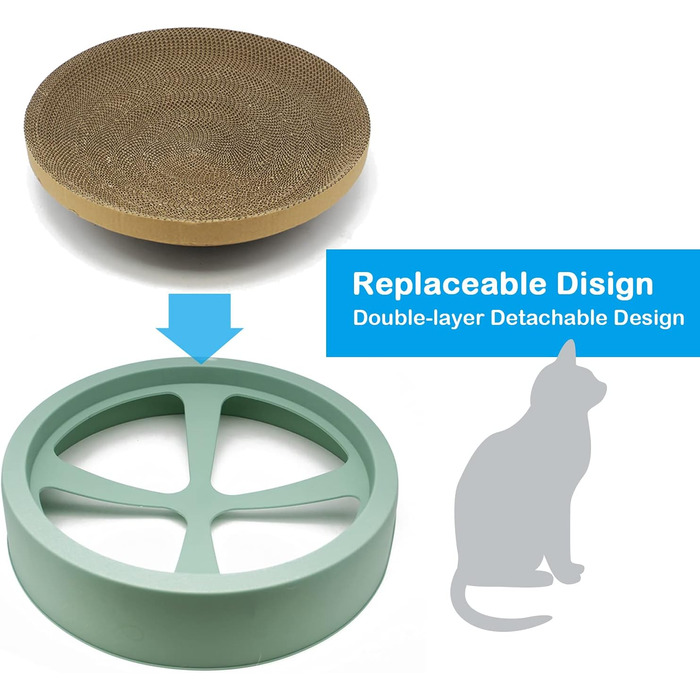 Котячий будиночок-крісло з картонної хвилястої гофрованої коробки XXL, BPS, з травою та котячою м'ятою, 44*10 см