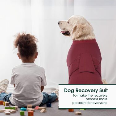 Тіло для собак після операції, захист від лизання, повітропроникний боді для собак після стерилізації/кастрації, рожевий/червоний, XS