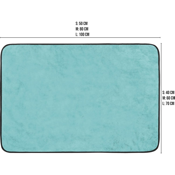 Корзина для собак Normani з ковдрою - лежанка для тварин, блакитна, 60x80 см