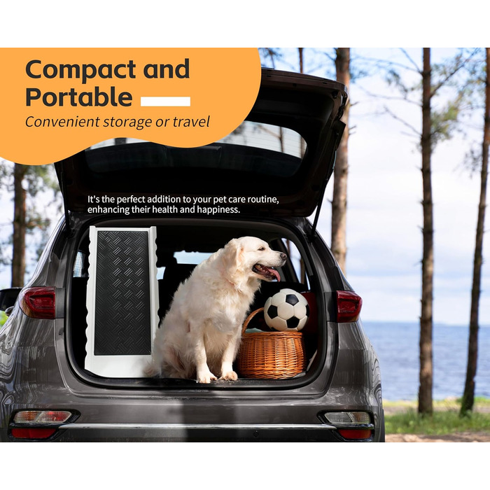 Рампа для собак PawStep 50893 – складана, з м'яким покриттям, для великих собак до 136 кг – для авто, SUV, вантажівок