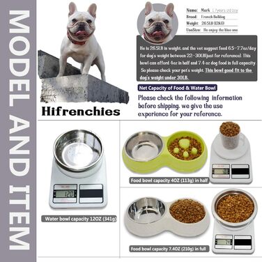 Миска для собак Frenchie Fress, нержавіюча сталь, інтерактивна, для повільного годування, екологічна, білий (зелений)