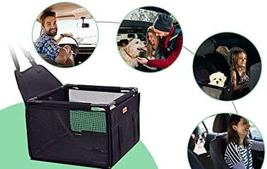 Автокрісло для собак: міцне, водонепроникне, для малих та середніх порід, чорне, з рамою