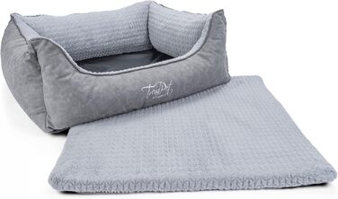TrendPet VitaBed Style - ортопедичне ліжко для собак, штучна шкіра, плюшеве всередині (80x70 см, сірий)