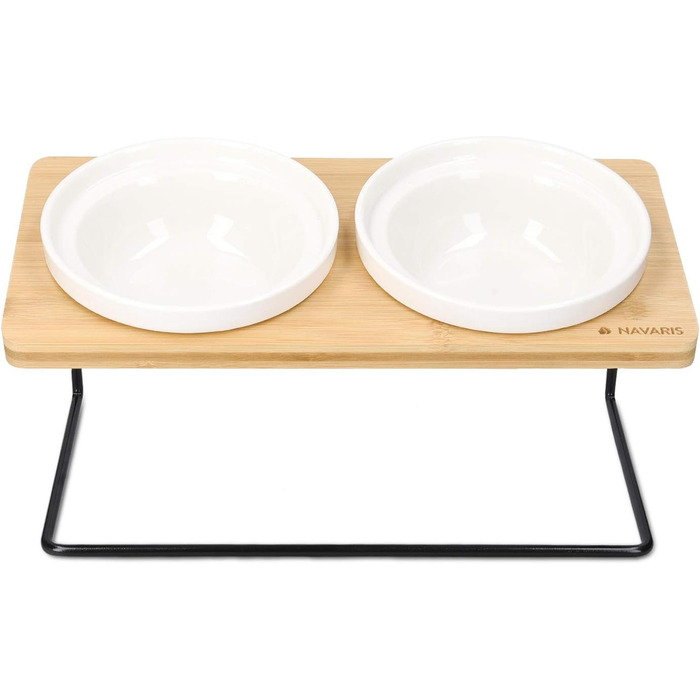 Підвищені годівниці для котів Navaris - 2 годівниці з кераміки - годівниця для котів та собак