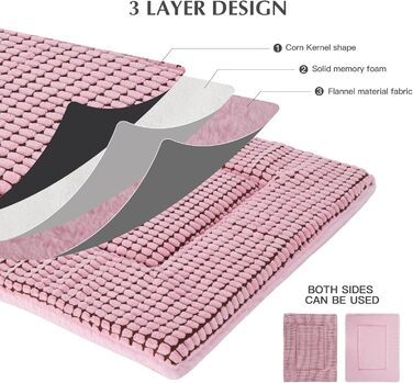 Ортопедичний лежак для собак BVAGSS, м'який килимок для собак, теплий лежак для собак маленьких, середніх та великих порід XH079 (60x45x4 см, рожевий)