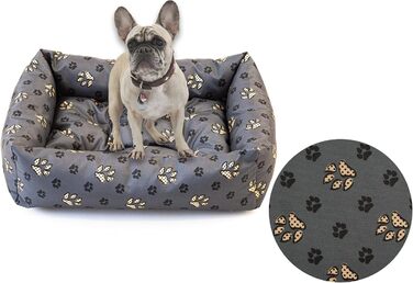 Водонепроникне ліжко для собак - ліжка для маленьких та великих собак, кошик для собак, антиковзаюча підставка (65x55x16, Велика лапа)
