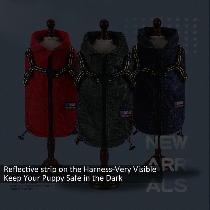 Тепла жилетка для собак, червона, розмір XXL (55 см), непромокаєма, вітронепроникна, з світловідбиваючими смугами, для малих та середніх собак