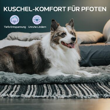 М'яке ліжко для собак Mora Pets: зручна та миюча підстилка-матрац для маленьких, середніх та великих собак, 91 x 60.5 см, темно-сірий