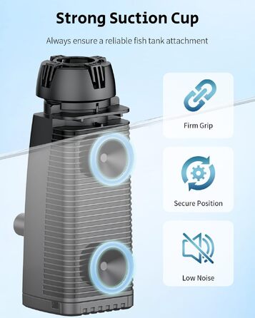Скіммер для акваріума Pawfly 300 L/H 4W — поверхневий фільтр-насос для видалення масляної плівки та бруду (до 350 л), з біогубкою та присосками