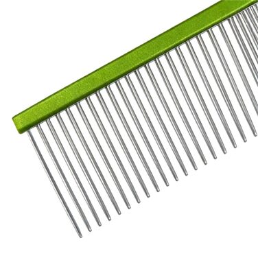 Гребінець для догляду за домашніми тваринами для видалення намотаного хутра, запобігає ковтунам та сплутаностям, довгі зуби, коротке хутро (Колір2), довжина - 19 см